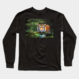 Tiger In The Water Long Sleeve T-Shirt